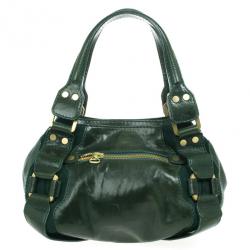 مملوكة مسبقًا Jimmy Choo Green Patent Leather and Suede Mahala Bag