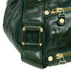 مملوكة مسبقًا Jimmy Choo Green Patent Leather and Suede Mahala Bag
