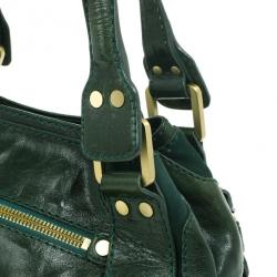 مملوكة مسبقًا Jimmy Choo Green Patent Leather and Suede Mahala Bag