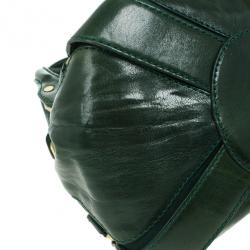 مملوكة مسبقًا Jimmy Choo Green Patent Leather and Suede Mahala Bag