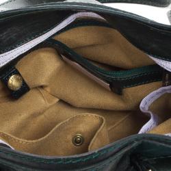 مملوكة مسبقًا Jimmy Choo Green Patent Leather and Suede Mahala Bag