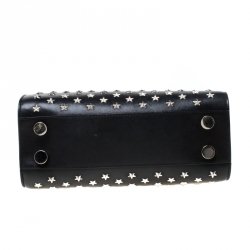 Jimmy Choo Black Star Studded Leather Riley Top Handle Bag