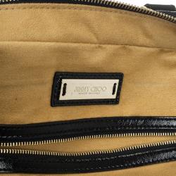 Pre Owned Jimmy Choo Black Patent Leather 'Camille' Quilted Pocket Tote