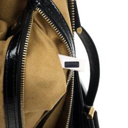 Pre Owned Jimmy Choo Black Patent Leather 'Camille' Quilted Pocket Tote