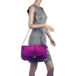 Pre Owned Jimmy Choo Suede Chain Strap Bag