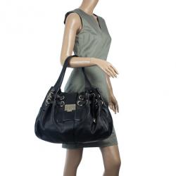 Pre Owned Jimmy Choo Black Leather Ramona Shopper