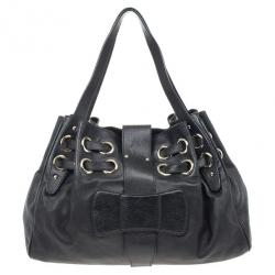 Pre Owned Jimmy Choo Black Leather Ramona Shopper