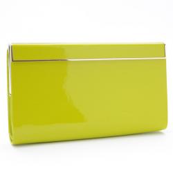 Pre Owned Jimmy Choo Cayla Lime Green Patent Leather Clutch