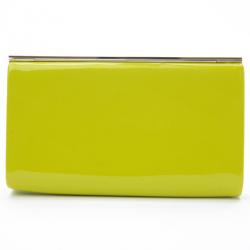 Pre Owned Jimmy Choo Cayla Lime Green Patent Leather Clutch