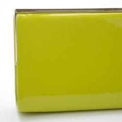 Pre Owned Jimmy Choo Cayla Lime Green Patent Leather Clutch