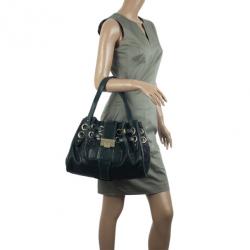 Pre Owned Jimmy Choo Green Leather and Python Embossed Riki Shoulder Bag