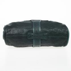 Pre Owned Jimmy Choo Green Leather and Python Embossed Riki Shoulder Bag