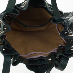 Pre Owned Jimmy Choo Green Leather and Python Embossed Riki Shoulder Bag