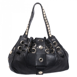مملوكة مسبقًا Jimmy Choo Black Leather Studded Riki Tote