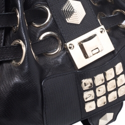 مملوكة مسبقًا Jimmy Choo Black Leather Studded Riki Tote