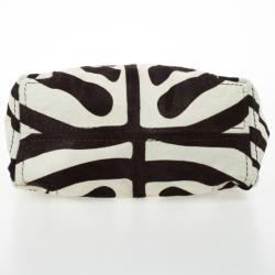 Pre Owned Jimmy Choo Brown and White Zebra Print Pony Hair Saba Large Hobo Bag