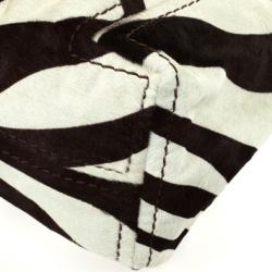 Pre Owned Jimmy Choo Brown and White Zebra Print Pony Hair Saba Large Hobo Bag