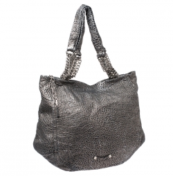 Jimmy Choo Black/Silver Embossed Leather Multichain Tote
