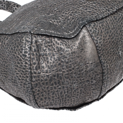 Jimmy Choo Black/Silver Embossed Leather Multichain Tote