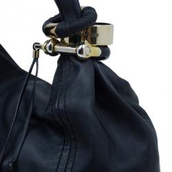 مملوكة مسبقًا Jimmy Choo Blue Leather Medium Saba Hobo