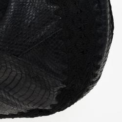 Pre Owned Jimmy Choo Sky Snakeskin Crocheted Hobo