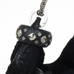 Pre Owned Jimmy Choo Sky Snakeskin Crocheted Hobo