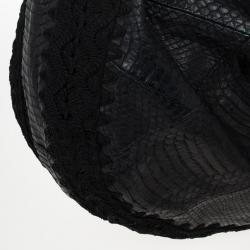 Pre Owned Jimmy Choo Sky Snakeskin Crocheted Hobo