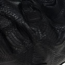 Pre Owned Jimmy Choo Sky Snakeskin Crocheted Hobo