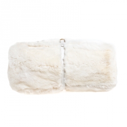 Pre Owned Jimmy Choo White Leather and Fur  Tulita Shoulder Bag