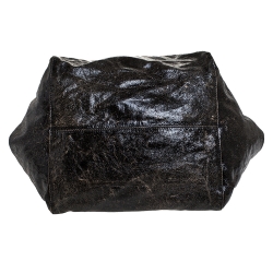 مملوكة مسبقًا حقيبة يد جيمي تشو لوهلا جين جلد ثعبان سوداء