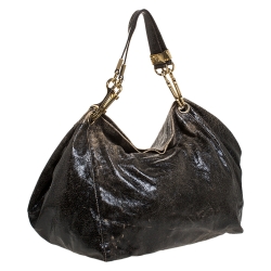 مملوكة مسبقًا حقيبة يد جيمي تشو لوهلا جين جلد ثعبان سوداء