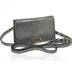 Pre Owned Jimmy Choo Glitter Fabric Ted iPhone Mini Shoulder Bag