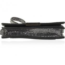 Pre Owned Jimmy Choo Glitter Fabric Ted iPhone Mini Shoulder Bag