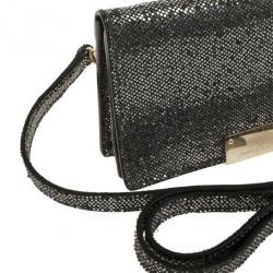 Pre Owned Jimmy Choo Glitter Fabric Ted iPhone Mini Shoulder Bag