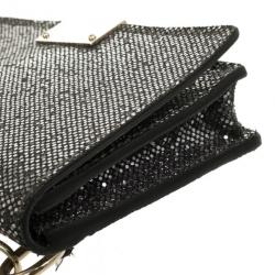Pre Owned Jimmy Choo Glitter Fabric Ted iPhone Mini Shoulder Bag