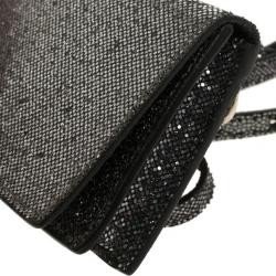 Pre Owned Jimmy Choo Glitter Fabric Ted iPhone Mini Shoulder Bag