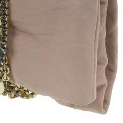 Pre Owned Jimmy Choo Blush Pink Distressed Leather Embellished Chandra Clutch