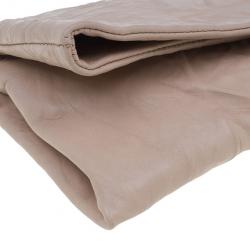 Pre Owned Jimmy Choo Blush Pink Distressed Leather Embellished Chandra Clutch