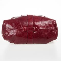 مملوكة مسبقًا Jimmy Choo Burgundy Lizard Embossed Glazed Leather Ramona Bag