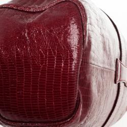 مملوكة مسبقًا Jimmy Choo Burgundy Lizard Embossed Glazed Leather Ramona Bag