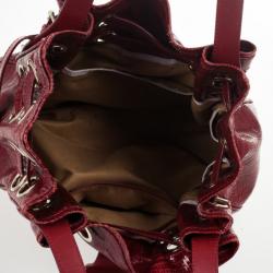 مملوكة مسبقًا Jimmy Choo Burgundy Lizard Embossed Glazed Leather Ramona Bag