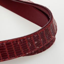 مملوكة مسبقًا Jimmy Choo Burgundy Lizard Embossed Glazed Leather Ramona Bag