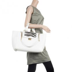 Pre Owned Jimmy Choo Camille Large Leather and Calf Hair Tote