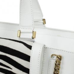 Pre Owned Jimmy Choo Camille Large Leather and Calf Hair Tote