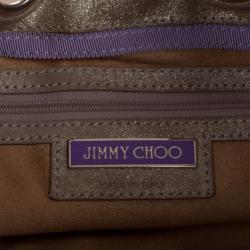 Pre Owned Jimmy Choo Metallic Gold Suede Ramona Tote Bag