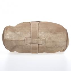 Pre Owned Jimmy Choo Metallic Gold Suede Ramona Tote Bag