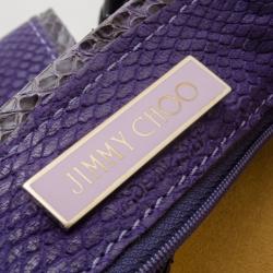 Pre Owned Jimmy Choo Purple Leather & Python Riki Hobo 
