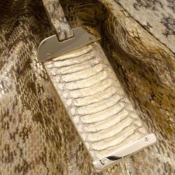 Pre Owned Jimmy Choo Gold Snakeskin Lohla Jane Bag