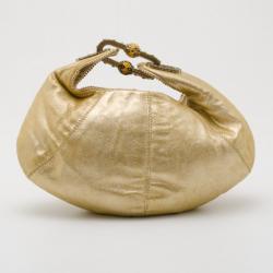 Pre Owned Jimmy Choo Gold Metallic Small Hobo