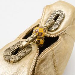 Pre Owned Jimmy Choo Gold Metallic Small Hobo